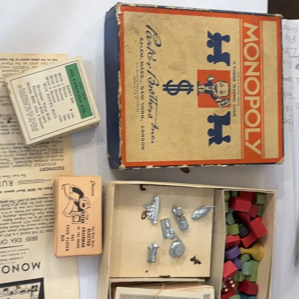 Parker Brothers Monopoly 1936 box Game Vintage Finance U.S.A.